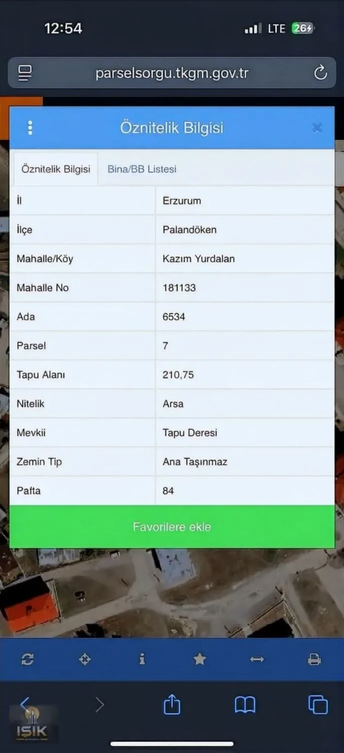 ERZURUM SATILIK ARSA 210M² PALANDÖKEN ABDURRAHMAN GAZI - Fotoğraf 2