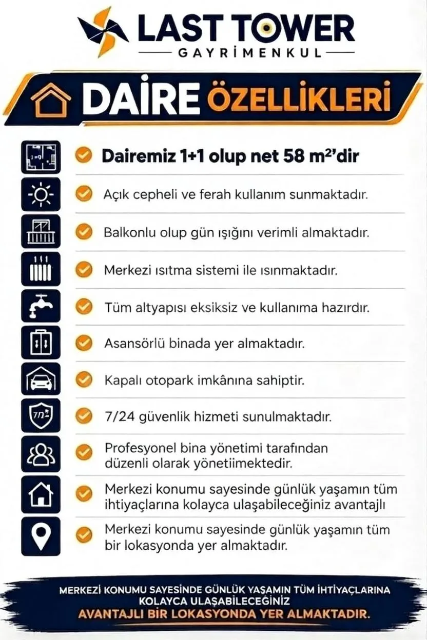 EŞYALI ERZURUM KİRALIK YENİ 1+1 DAİRE 58M² PALANDÖKEN - Fotoğraf 6