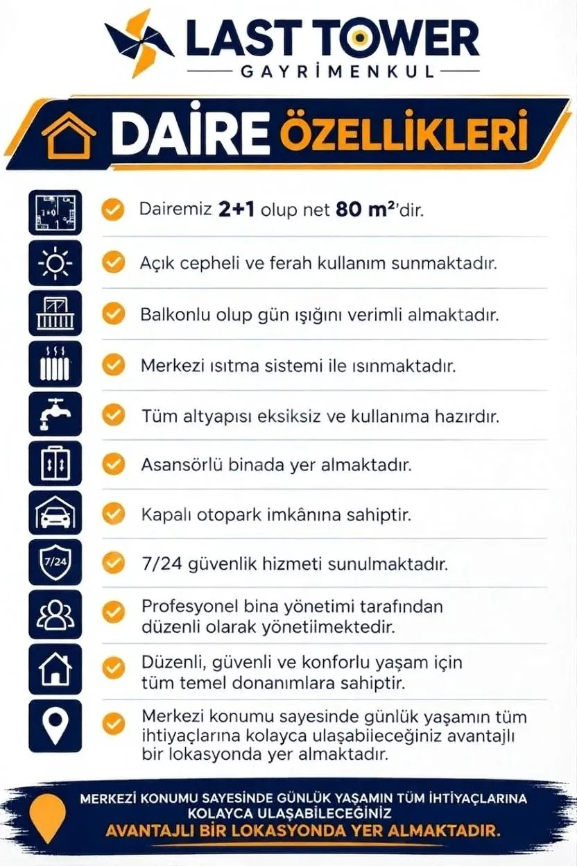 80M² ERZURUM KİRALIK 2+1 DAİRE PALANDÖKEN YENİ - Fotoğraf 7