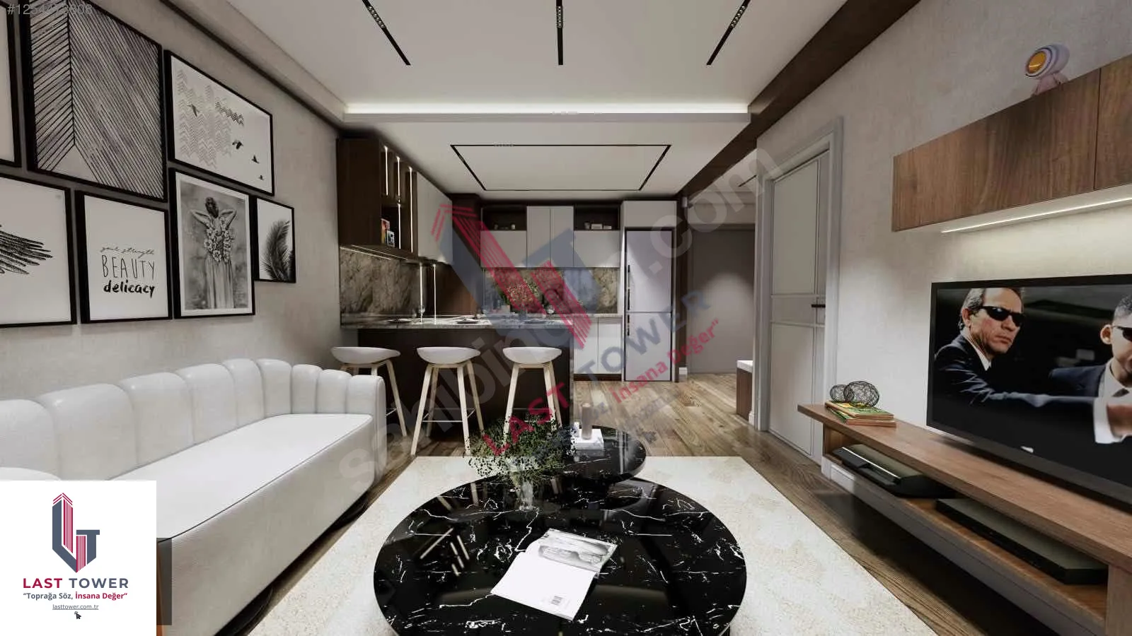 ERZURUM AZIZIYE SATILIK 1+1 DAİRE 50M² SALTUKLU 1/3 KAT SIFIR - Fotoğraf 2